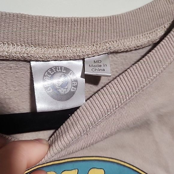 Grateful Dead Sweatshirt Women's M Green Brown Bear Tie Dye Ban Music Crew Neck - Picture 7 of 10